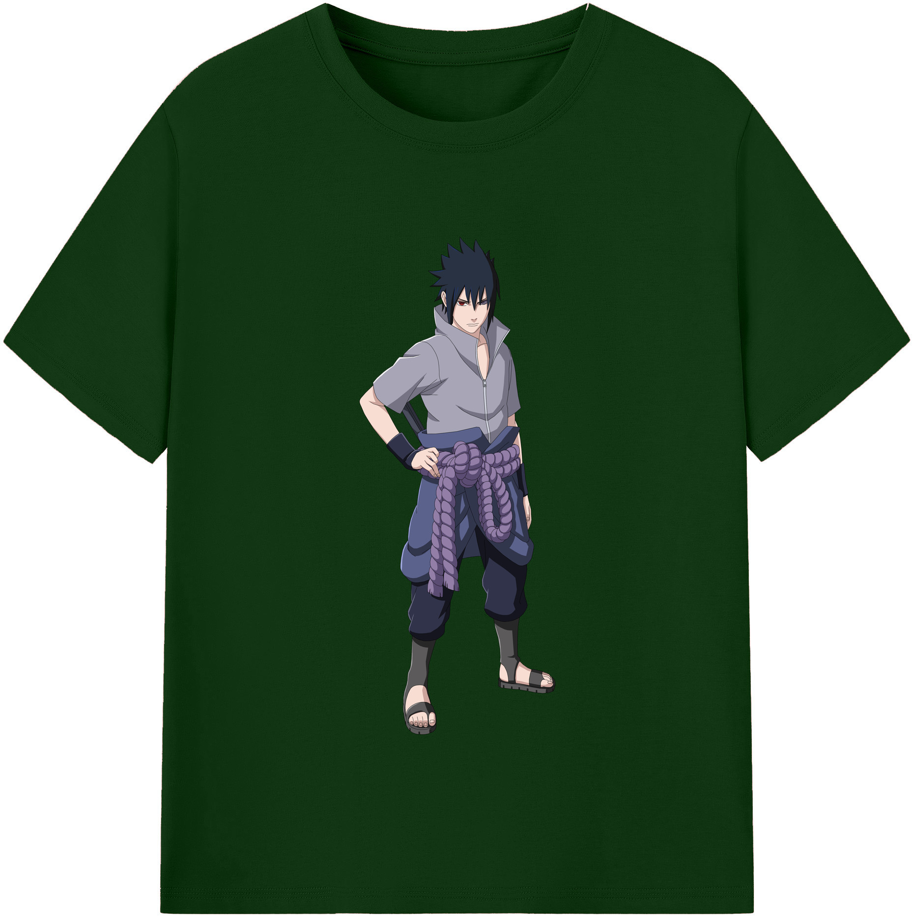 （画像用） NARUTO -ナルト- うちは サスケ Uchiha Sasuke 綿100％半袖Tシャツ（フロントプリント）